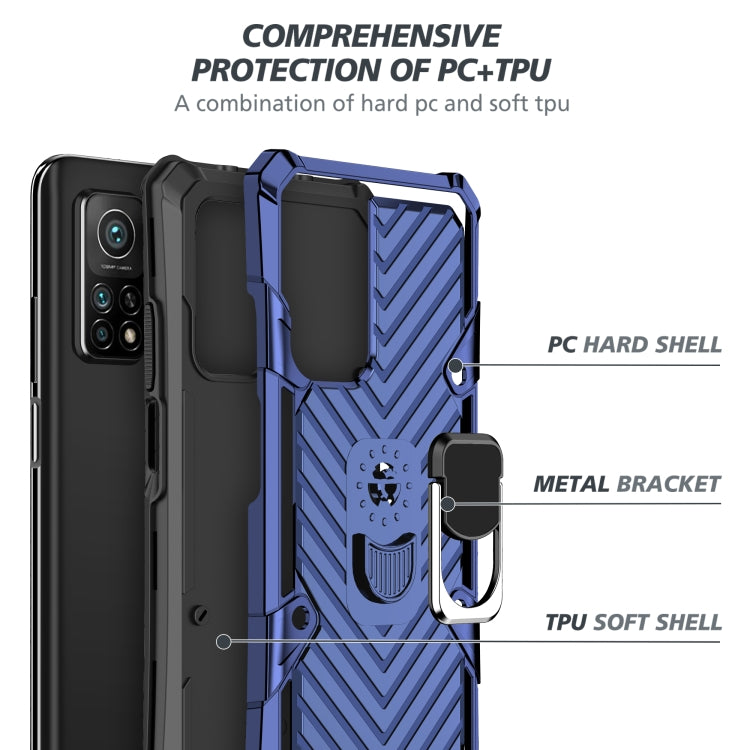 For Xiaomi Mi 10T 5G / 10T Pro 5G Cool Armor PC + TPU Shockproof Case with 360 Degree Rotation Ring Holder
