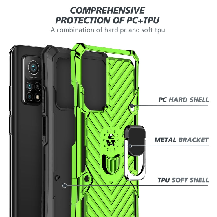 For Xiaomi Mi 10T 5G / 10T Pro 5G Cool Armor PC + TPU Shockproof Case with 360 Degree Rotation Ring Holder