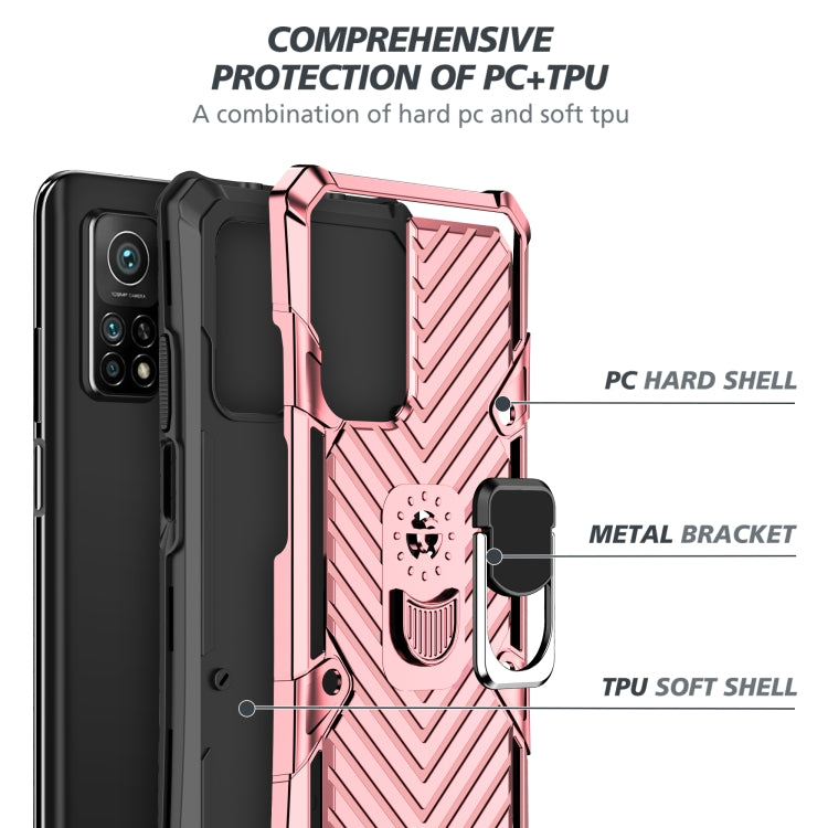 For Xiaomi Mi 10T 5G / 10T Pro 5G Cool Armor PC + TPU Shockproof Case with 360 Degree Rotation Ring Holder