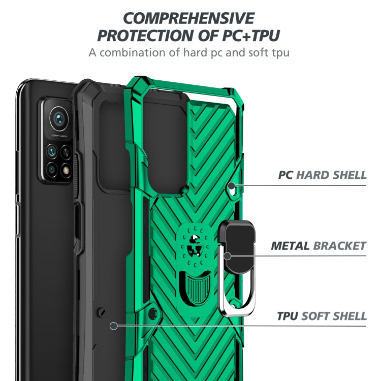 For Xiaomi Mi 10T 5G / 10T Pro 5G Cool Armor PC + TPU Shockproof Case with 360 Degree Rotation Ring Holder