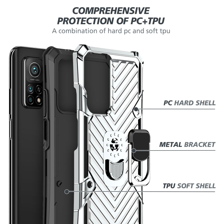 For Xiaomi Mi 10T 5G / 10T Pro 5G Cool Armor PC + TPU Shockproof Case with 360 Degree Rotation Ring Holder