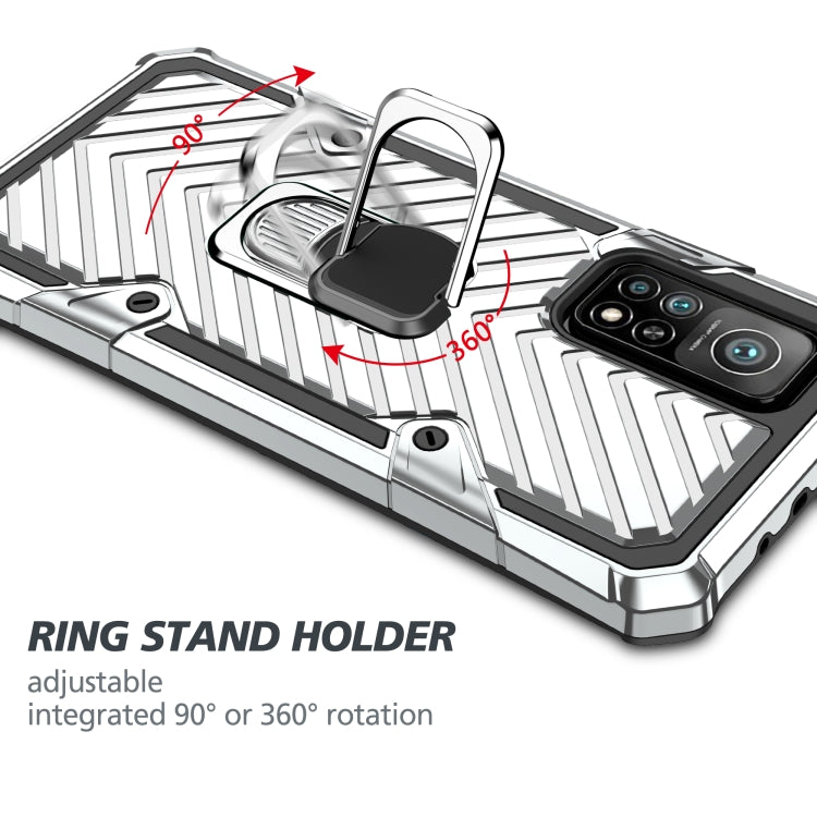 For Xiaomi Mi 10T 5G / 10T Pro 5G Cool Armor PC + TPU Shockproof Case with 360 Degree Rotation Ring Holder