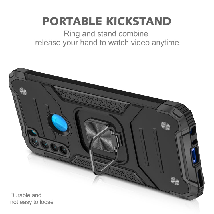 For Xiaomi Redmi Note 8 Magnetic Armor Shockproof TPU + PC Case with Metal Ring Holder