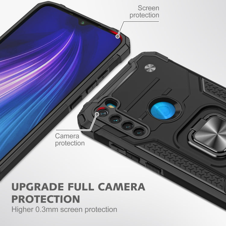 For Xiaomi Redmi Note 8 Magnetic Armor Shockproof TPU + PC Case with Metal Ring Holder