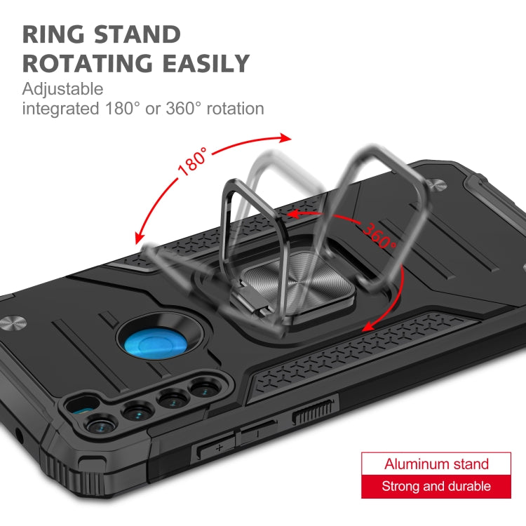 For Xiaomi Redmi Note 8 Magnetic Armor Shockproof TPU + PC Case with Metal Ring Holder