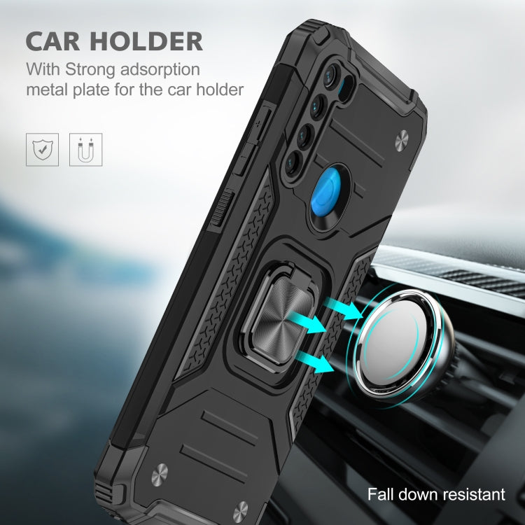 For Xiaomi Redmi Note 8 Magnetic Armor Shockproof TPU + PC Case with Metal Ring Holder