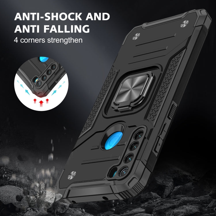 For Xiaomi Redmi Note 8 Magnetic Armor Shockproof TPU + PC Case with Metal Ring Holder