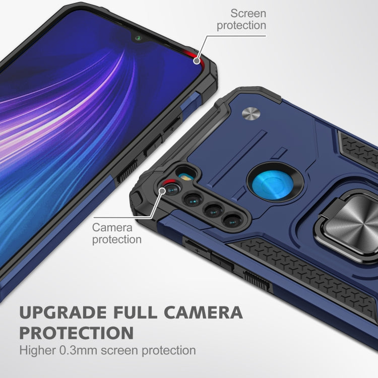 For Xiaomi Redmi Note 8 Magnetic Armor Shockproof TPU + PC Case with Metal Ring Holder