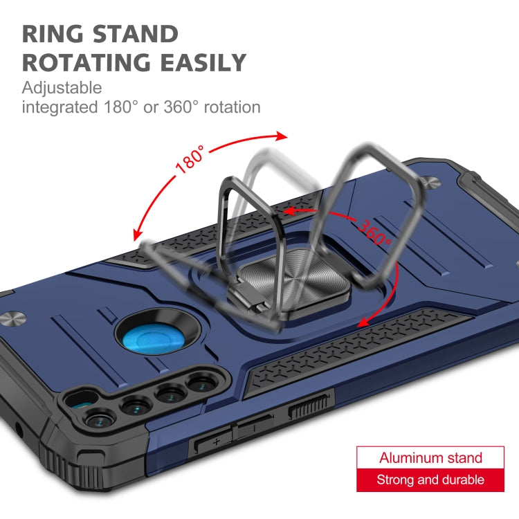 For Xiaomi Redmi Note 8 Magnetic Armor Shockproof TPU + PC Case with Metal Ring Holder