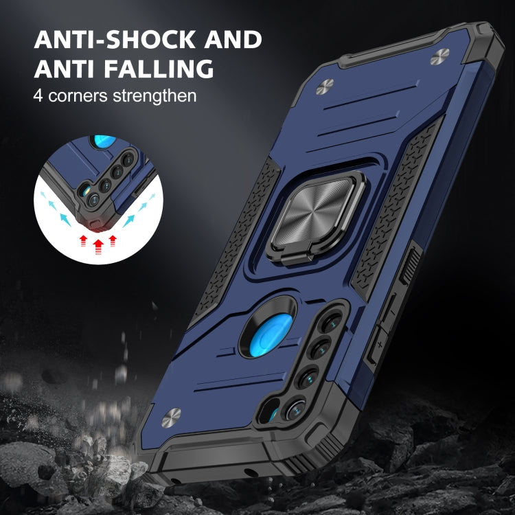 For Xiaomi Redmi Note 8 Magnetic Armor Shockproof TPU + PC Case with Metal Ring Holder