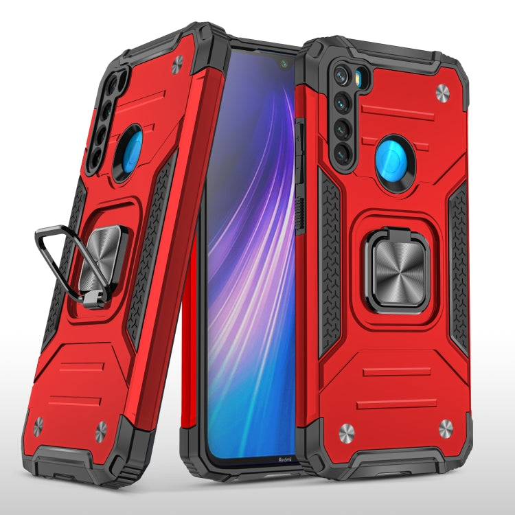 For Xiaomi Redmi Note 8 Magnetic Armor Shockproof TPU + PC Case with Metal Ring Holder