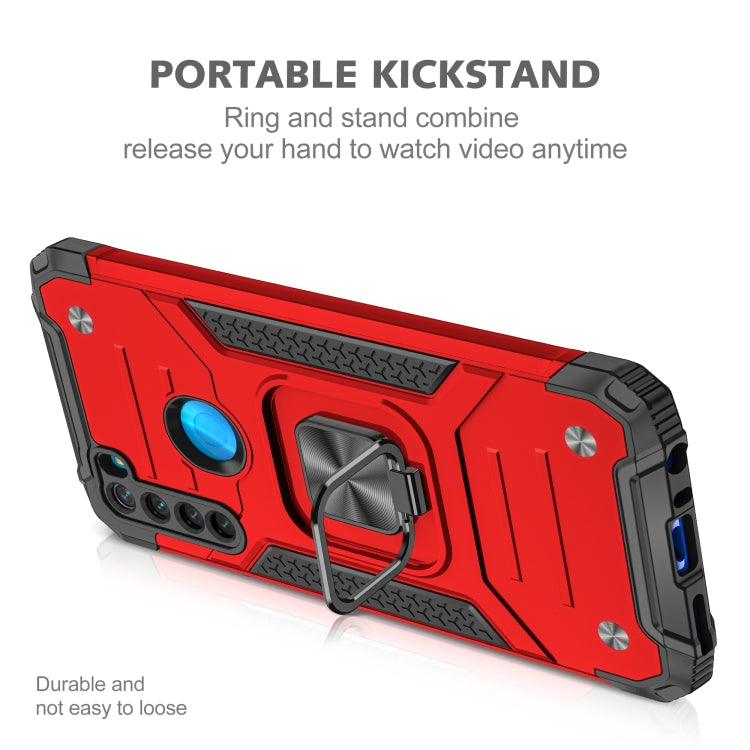 For Xiaomi Redmi Note 8 Magnetic Armor Shockproof TPU + PC Case with Metal Ring Holder