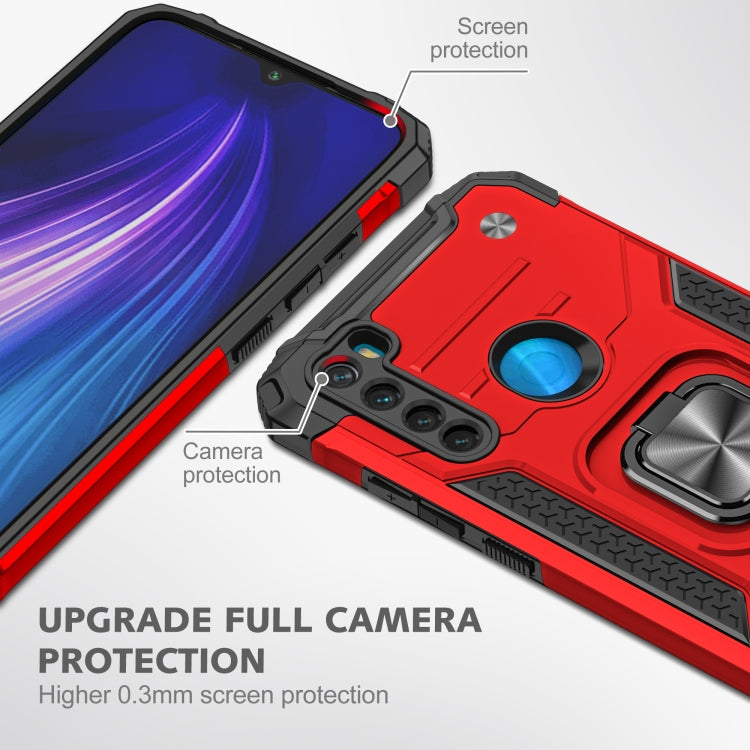 For Xiaomi Redmi Note 8 Magnetic Armor Shockproof TPU + PC Case with Metal Ring Holder