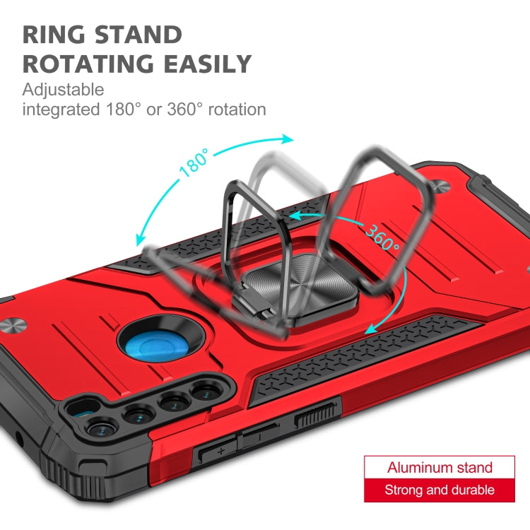 For Xiaomi Redmi Note 8 Magnetic Armor Shockproof TPU + PC Case with Metal Ring Holder