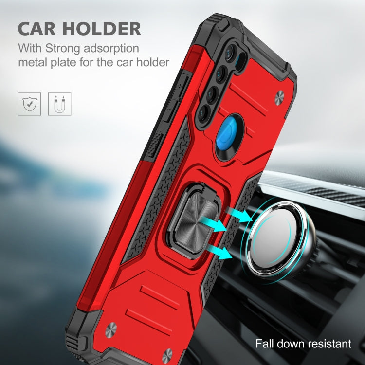 For Xiaomi Redmi Note 8 Magnetic Armor Shockproof TPU + PC Case with Metal Ring Holder