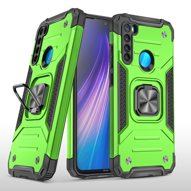 For Xiaomi Redmi Note 8 Magnetic Armor Shockproof TPU + PC Case with Metal Ring Holder