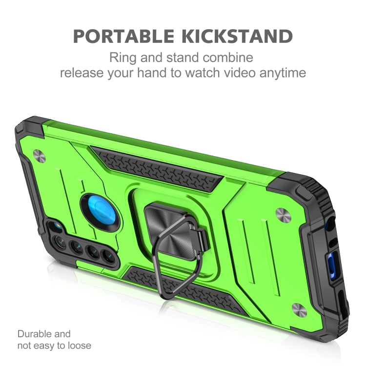 For Xiaomi Redmi Note 8 Magnetic Armor Shockproof TPU + PC Case with Metal Ring Holder