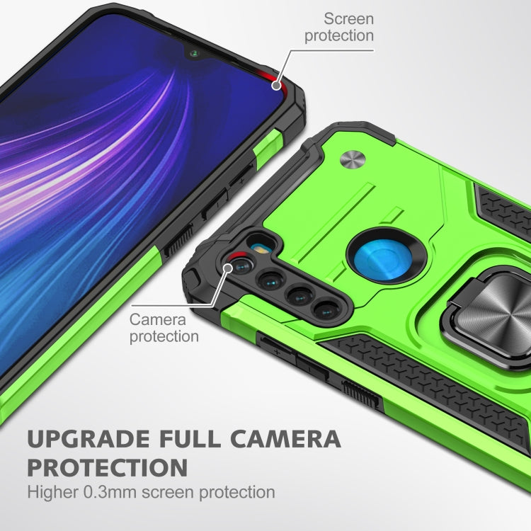 For Xiaomi Redmi Note 8 Magnetic Armor Shockproof TPU + PC Case with Metal Ring Holder