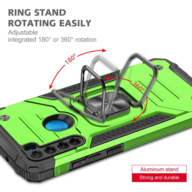 For Xiaomi Redmi Note 8 Magnetic Armor Shockproof TPU + PC Case with Metal Ring Holder