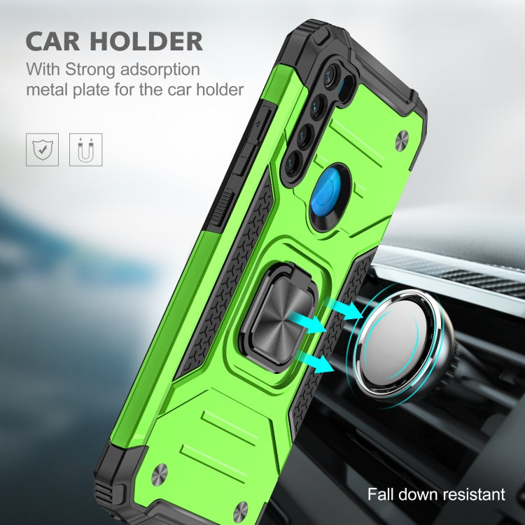 For Xiaomi Redmi Note 8 Magnetic Armor Shockproof TPU + PC Case with Metal Ring Holder