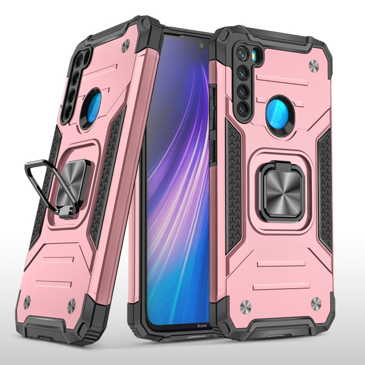 For Xiaomi Redmi Note 8 Magnetic Armor Shockproof TPU + PC Case with Metal Ring Holder