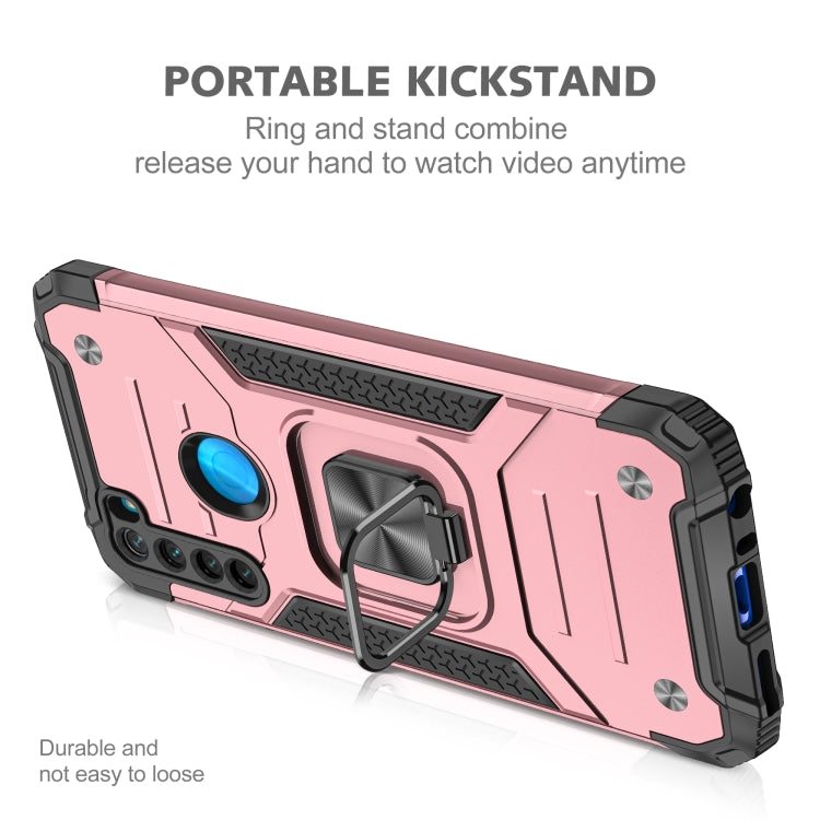 For Xiaomi Redmi Note 8 Magnetic Armor Shockproof TPU + PC Case with Metal Ring Holder