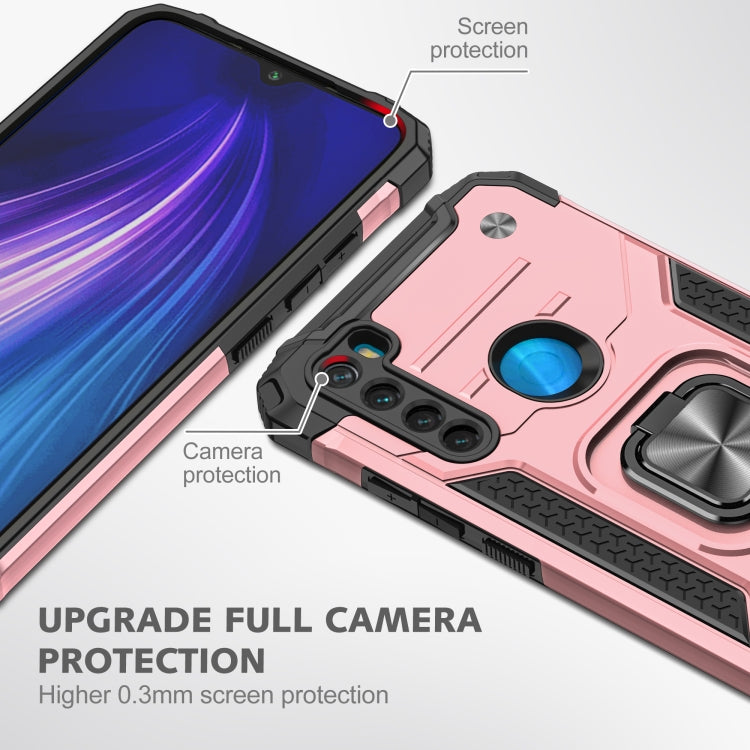 For Xiaomi Redmi Note 8 Magnetic Armor Shockproof TPU + PC Case with Metal Ring Holder