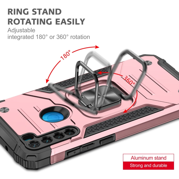 For Xiaomi Redmi Note 8 Magnetic Armor Shockproof TPU + PC Case with Metal Ring Holder