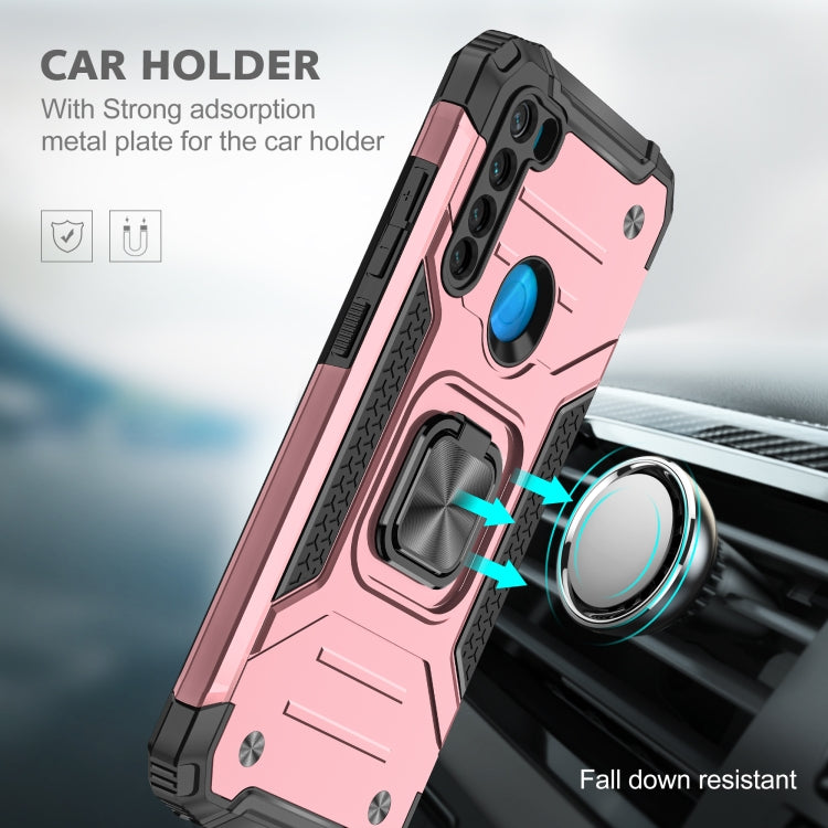 For Xiaomi Redmi Note 8 Magnetic Armor Shockproof TPU + PC Case with Metal Ring Holder