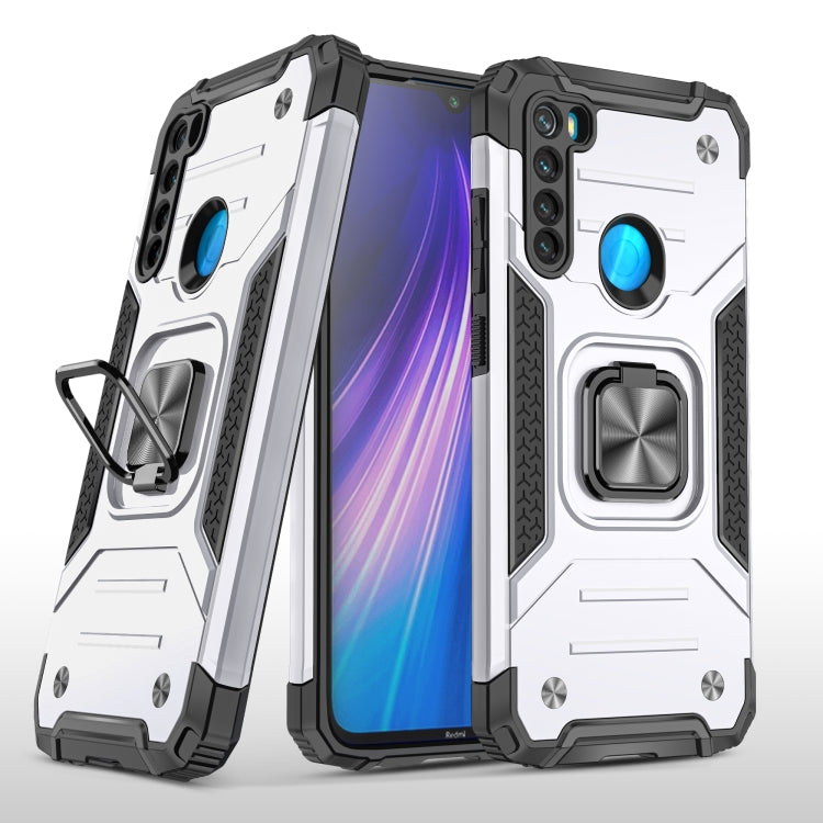 For Xiaomi Redmi Note 8 Magnetic Armor Shockproof TPU + PC Case with Metal Ring Holder