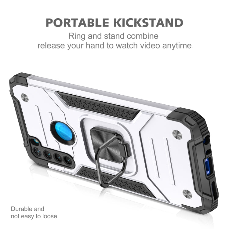 For Xiaomi Redmi Note 8 Magnetic Armor Shockproof TPU + PC Case with Metal Ring Holder