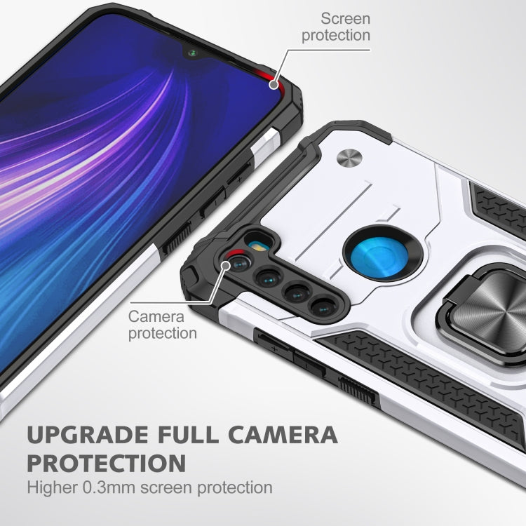 For Xiaomi Redmi Note 8 Magnetic Armor Shockproof TPU + PC Case with Metal Ring Holder