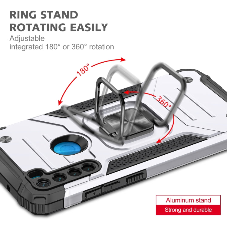 For Xiaomi Redmi Note 8 Magnetic Armor Shockproof TPU + PC Case with Metal Ring Holder