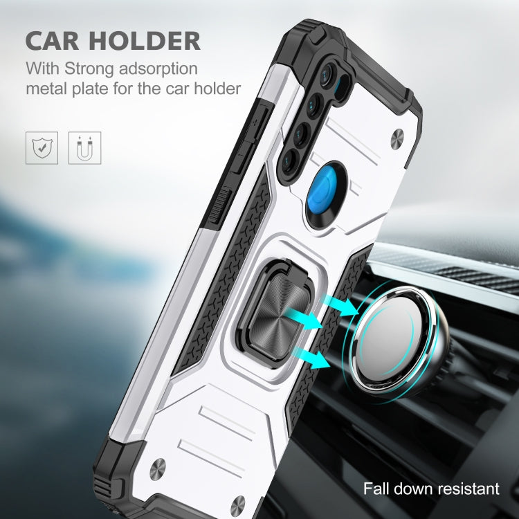 For Xiaomi Redmi Note 8 Magnetic Armor Shockproof TPU + PC Case with Metal Ring Holder