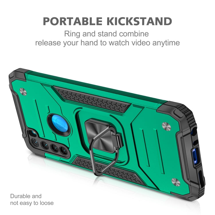 For Xiaomi Redmi Note 8 Magnetic Armor Shockproof TPU + PC Case with Metal Ring Holder