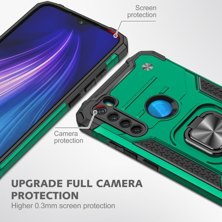 For Xiaomi Redmi Note 8 Magnetic Armor Shockproof TPU + PC Case with Metal Ring Holder