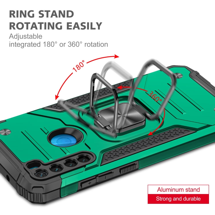 For Xiaomi Redmi Note 8 Magnetic Armor Shockproof TPU + PC Case with Metal Ring Holder