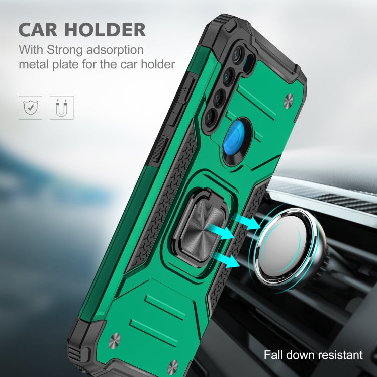 For Xiaomi Redmi Note 8 Magnetic Armor Shockproof TPU + PC Case with Metal Ring Holder