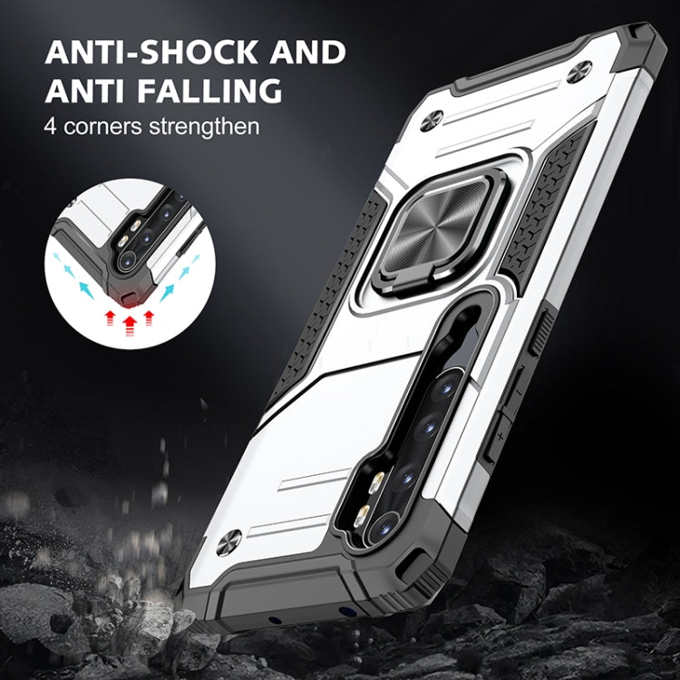 For Xiaomi Note 10 Lite Magnetic Armor Shockproof TPU + PC Case with Metal Ring Holder