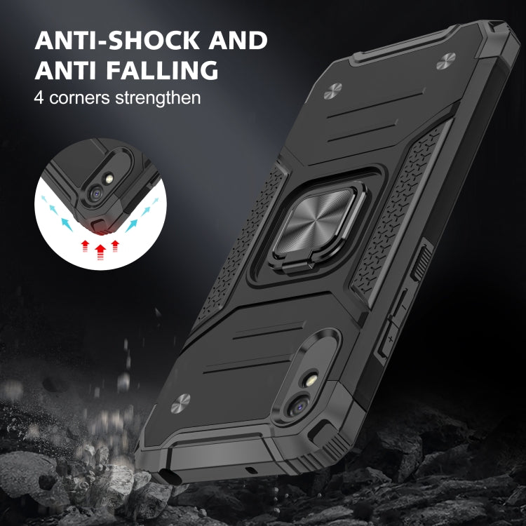 For Xiaomi Redmi 9A Magnetic Armor Shockproof TPU + PC Case with Metal Ring Holder