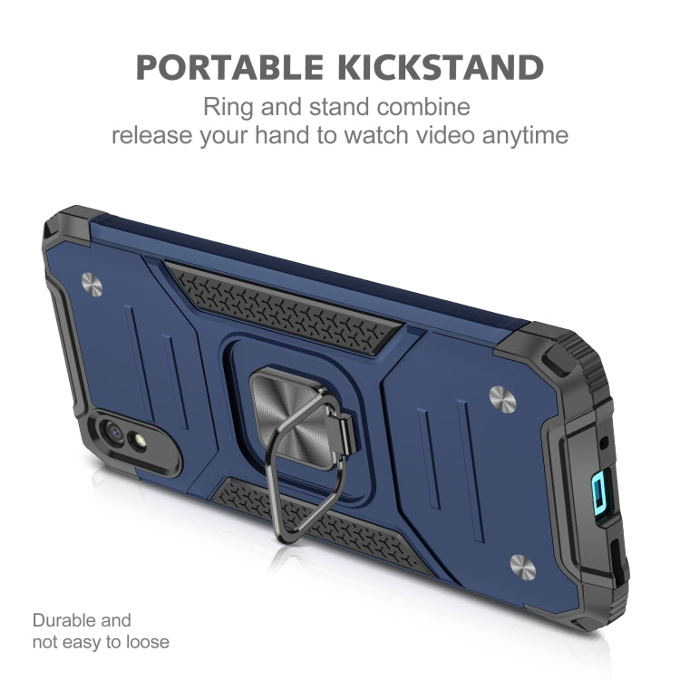 For Xiaomi Redmi 9A Magnetic Armor Shockproof TPU + PC Case with Metal Ring Holder