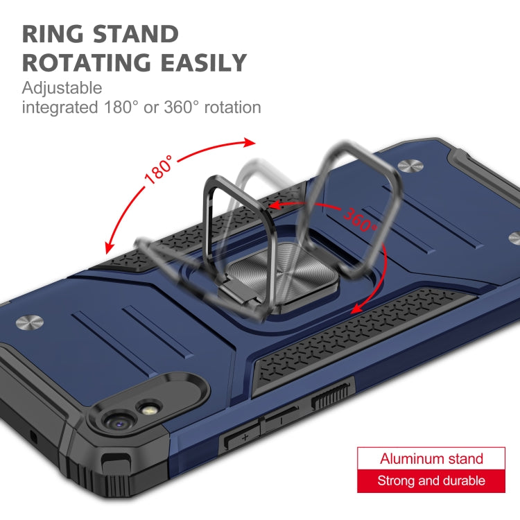 For Xiaomi Redmi 9A Magnetic Armor Shockproof TPU + PC Case with Metal Ring Holder