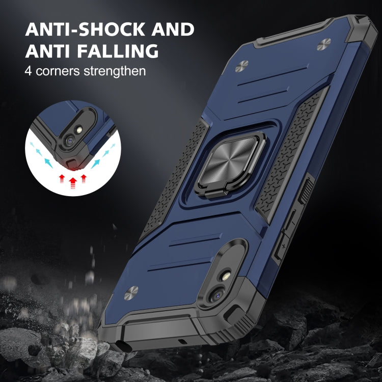 For Xiaomi Redmi 9A Magnetic Armor Shockproof TPU + PC Case with Metal Ring Holder