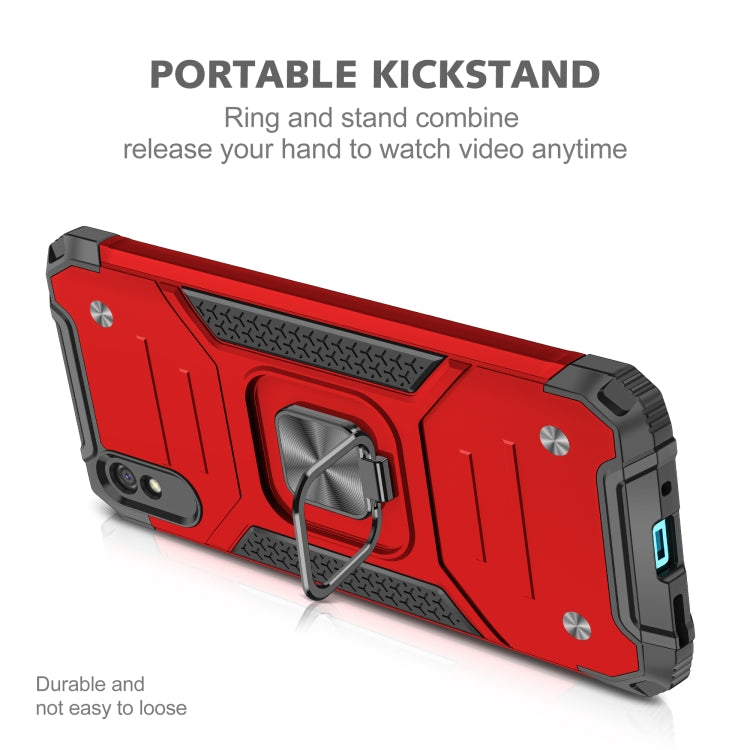 For Xiaomi Redmi 9A Magnetic Armor Shockproof TPU + PC Case with Metal Ring Holder