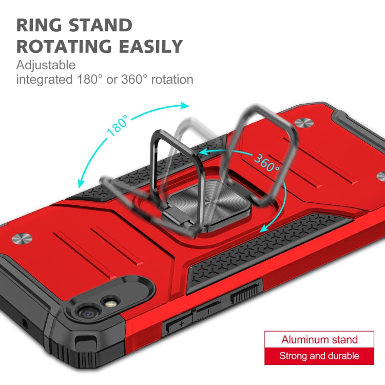 For Xiaomi Redmi 9A Magnetic Armor Shockproof TPU + PC Case with Metal Ring Holder