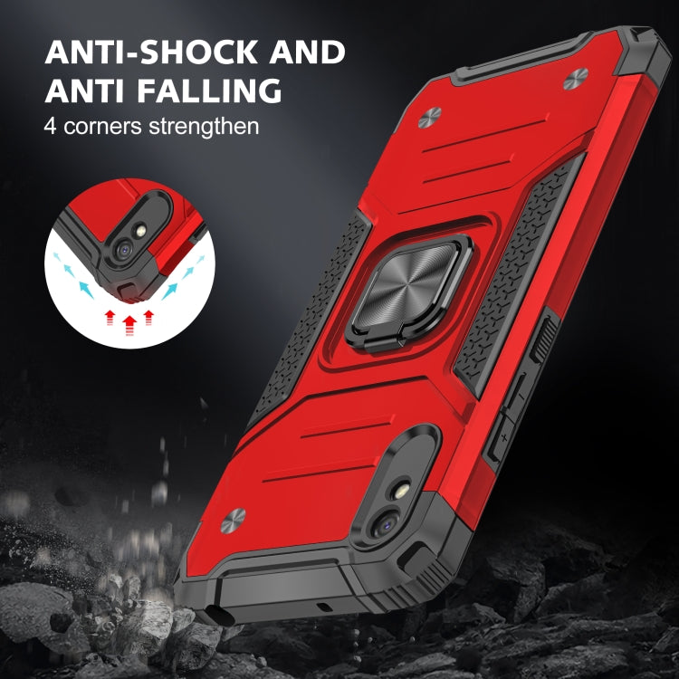 For Xiaomi Redmi 9A Magnetic Armor Shockproof TPU + PC Case with Metal Ring Holder