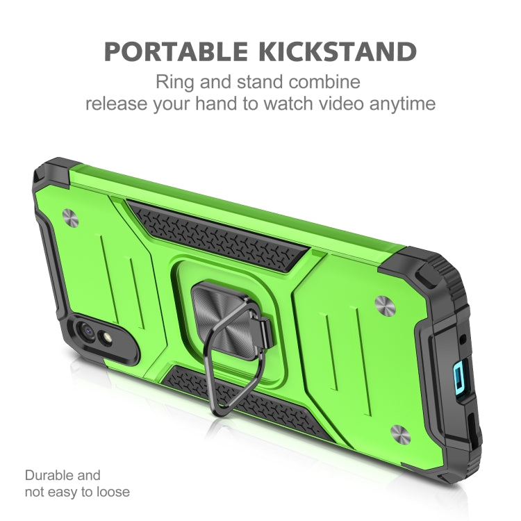 For Xiaomi Redmi 9A Magnetic Armor Shockproof TPU + PC Case with Metal Ring Holder