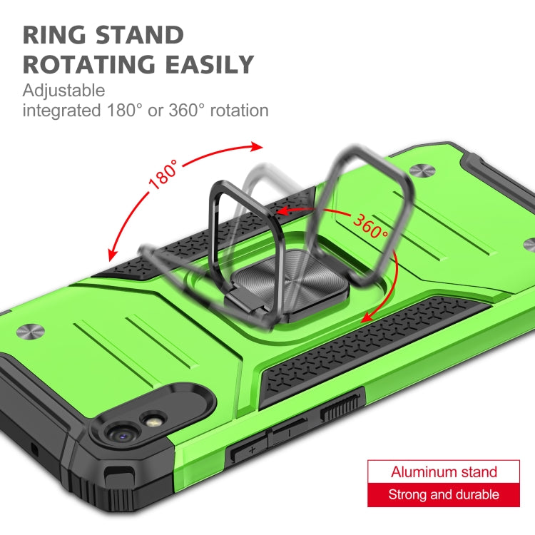 For Xiaomi Redmi 9A Magnetic Armor Shockproof TPU + PC Case with Metal Ring Holder