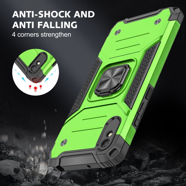 For Xiaomi Redmi 9A Magnetic Armor Shockproof TPU + PC Case with Metal Ring Holder