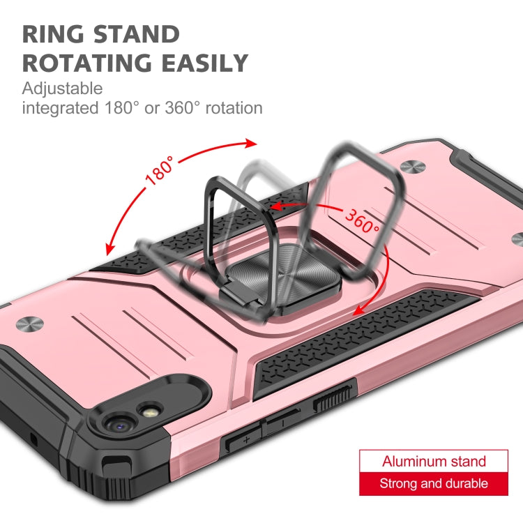 For Xiaomi Redmi 9A Magnetic Armor Shockproof TPU + PC Case with Metal Ring Holder